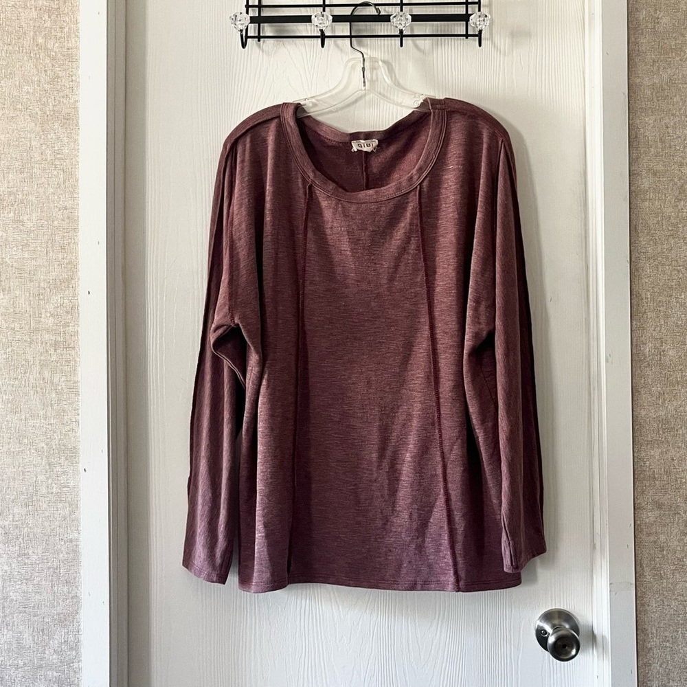 BiBi Soft Long Sleeve Maroon Top